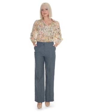 Bluză ușoară din bumbac cu imprimeu floral delicat în tonuri pastelate | Bluze - 10