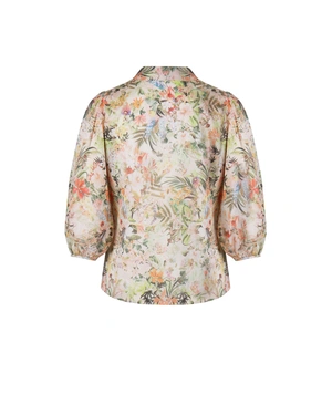 Bluză ușoară din bumbac cu imprimeu floral delicat în tonuri pastelate | Bluze - 11