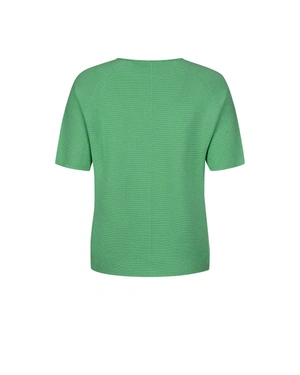 Lightweight short-sleeved cotton sweater in a fresh green hue | Knitwear - 4