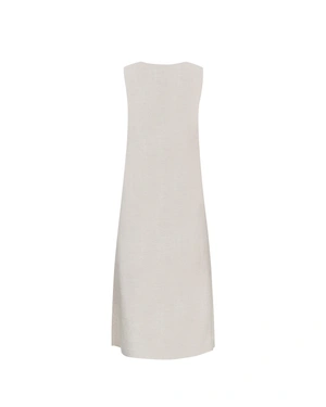 Linen and FSC viscose dress with floral motif | Dresses - 2
