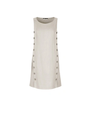 Linen and viscose dress in elegant ecru | Dresses | Dika.rs Linen and viscose dress in elegant ecru | Dresses
