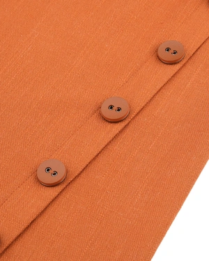 Linen and viscose dress in elegant orange | Casual collection - 3
