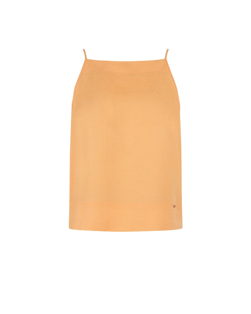 Top din in cu bretele de culoare portocaliu deschis | T-shirts