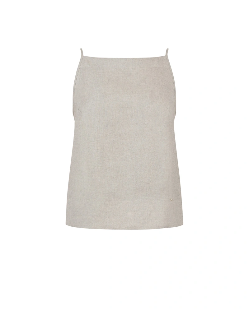 Laneni top sa bretelama u prirodnoj boji | Pure cotton and linen collection
