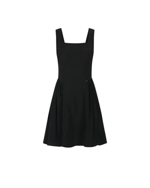 Little black dress with straps, defined waist, and flared skirt | SUMMER COLLECTION - 5