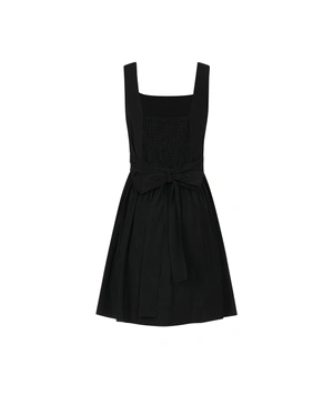 Little black dress with straps, defined waist, and flared skirt | SUMMER COLLECTION - 6