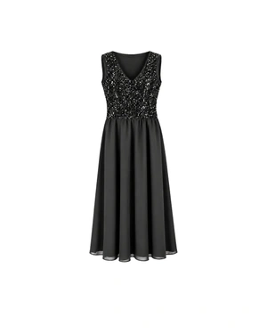 Long black dress with a sparkling sequin bodice | Dresses | Dikastore.ro Long black dress with a sparkling sequin bodice | Dresses