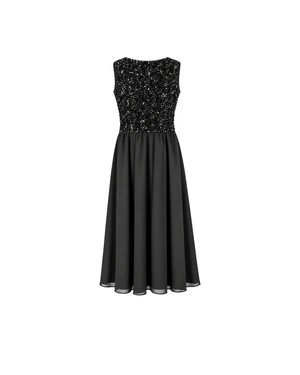 Long black dress with a sparkling sequin bodice | Dresses | Dikastore.ro - 3 Long black dress with a sparkling sequin bodice | Dresses - 3