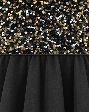 Long black dress with a sparkling sequin bodice | Dresses | Dikastore.ro - 4 Long black dress with a sparkling sequin bodice | Dresses - 4