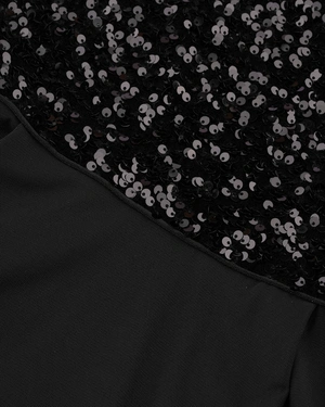Long black dress with a sparkling sequin bodice | Dresses | Dikastore.ro - 5 Long black dress with a sparkling sequin bodice | Dresses - 5