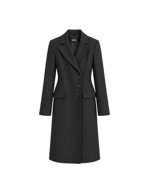 Long black wool coat with double-breasted fastening | Outwear | Dika.com Long black wool coat with double-breasted fastening | Outwear