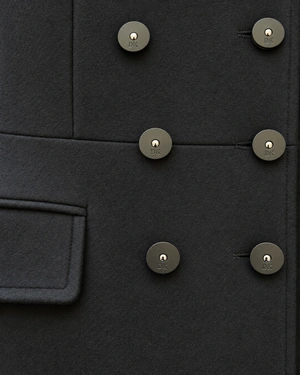 Long black wool coat with double-breasted fastening | Outwear | Dika.com - 4 Long black wool coat with double-breasted fastening | Outwear - 4