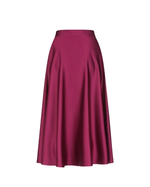 Long burgundy satin skirt with a flared silhouette | Skirts and Shorts - 5