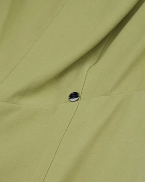 Rochie lungă în verde măsliniu deschis, cu decolteu în V | Casual - 5