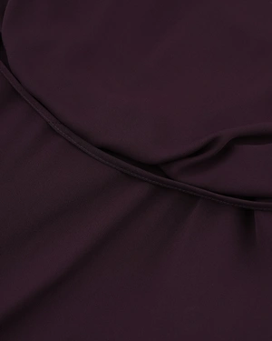 Long dress with gathered hem in burgundy | Dresses - 5