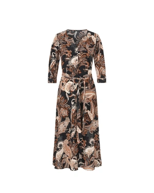 Long dress with V-neck and paisley print | Jumpsuites - 6