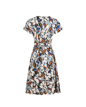 Long floral dress with short sleeves and a fabric belt | OUTLET SUMMER - 6
