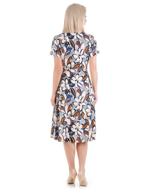 Long floral dress with short sleeves and a fabric belt | OUTLET SUMMER - 9