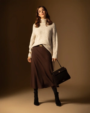 Long skirt in dark brown | Skirts | Outlet DiKa - 3 Long skirt in dark brown | Skirts - 3
