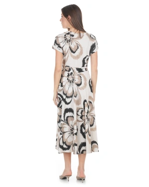 Duga letnja haljina sa cvetnim printom u bež tonovima | Haljine - 3