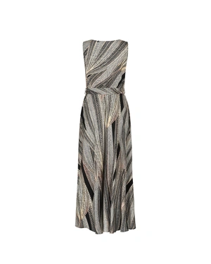 Long viscose dress in earthy tones |  - 1