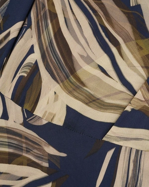 Long viscose dress with a stylized contrasting print | Dresses - 8