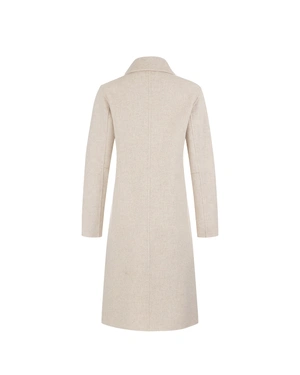 Long women's cashmere-blend coat in ecru | Outwear | Dika.com - 5 Long women's cashmere-blend coat in ecru | Outwear - 5