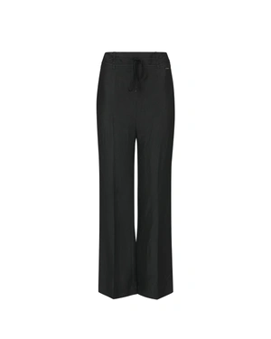 Loose black trousers with high waist and tie | Trousers | Outlet DiKa Loose black trousers with high waist and tie | Trousers