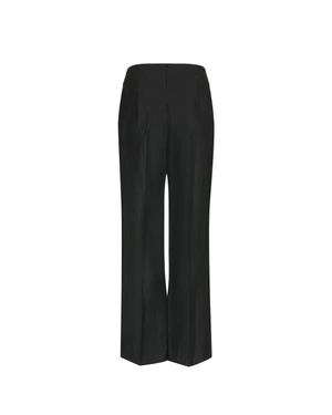 Loose black trousers with high waist and tie | Trousers | Outlet DiKa - 1 Loose black trousers with high waist and tie | Trousers - 1