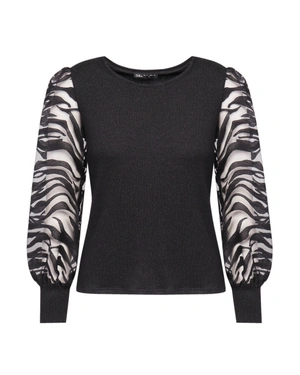 Bluză cu fir lurex si mâneci de șifon |  - 3