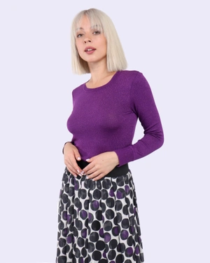 Lurex fine knit top |  - 4