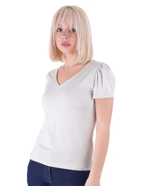 Tricou lurex cu decolteu în V | Tricouri - 3