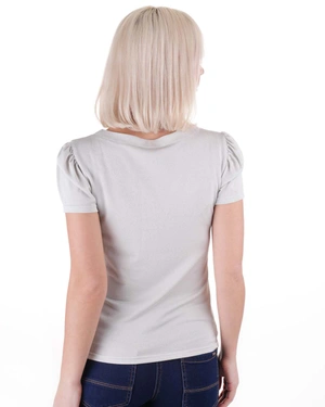 Tricou lurex cu decolteu în V | Tricouri - 4