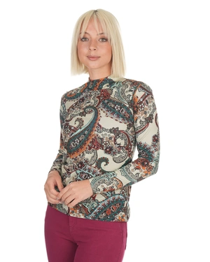 Lyocell blouse with paisley print |  - 4