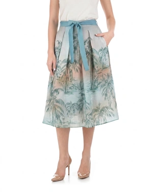 Maxi Lyocell skirt with exotic palm print | Skirts and Shorts - 1