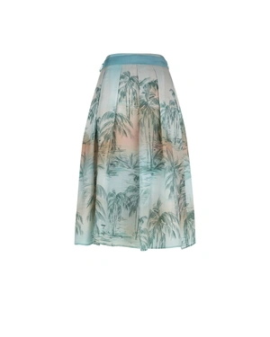 Maxi Lyocell skirt with exotic palm print | Skirts and Shorts - 5