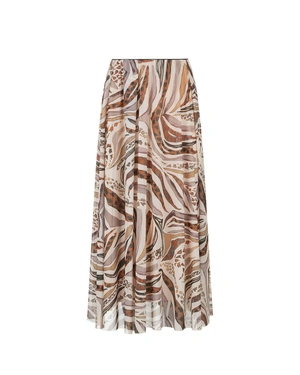 Midi skirt with abstract print in earthy tones | COLLECTION - 7