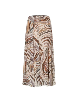 Midi skirt with abstract print in earthy tones | COLLECTION - 8
