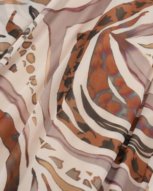 Midi skirt with abstract print in earthy tones | COLLECTION - 9