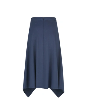 Midi skirt with bias pleats in dark blue | Skirts and Shorts - 1