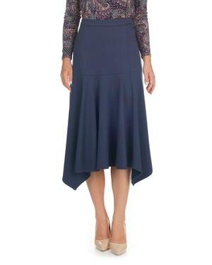 Midi skirt with bias pleats in dark blue | Skirts and Shorts - 3