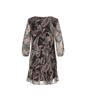 Mousseline dress with paisley print and ruffle at the hem |  - 7