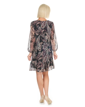 Mousseline dress with paisley print and ruffle at the hem |  - 10