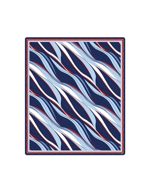 Mousseline pareo scarf with a marine print in blue with a fine red accent | Scarfs | Dika.bg - 1 Mousseline pareo scarf with a marine print in blue with a fine red accent | Scarfs - 1