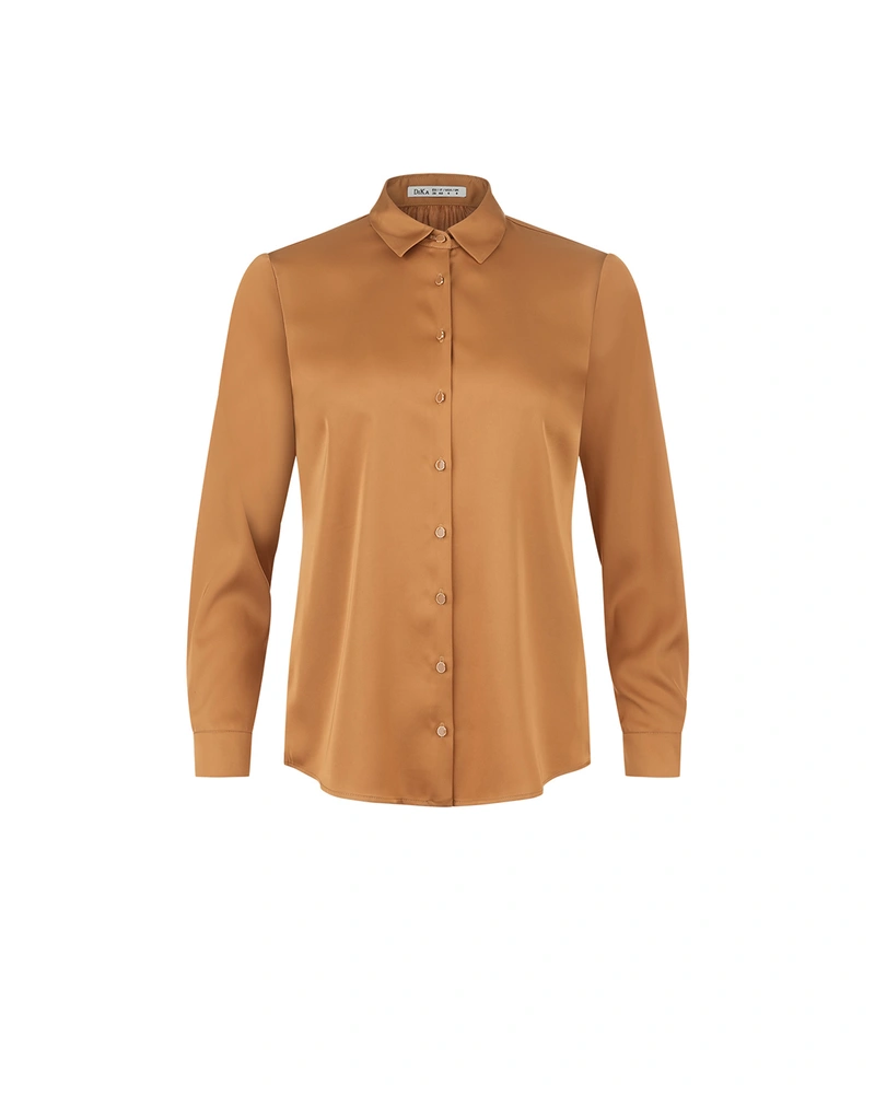 Mustard satin shirt | Blouses and Shirts