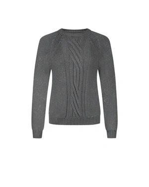 ნაცრისფერი პულოვერი ნაწნავიანი ნაქსოვით | Knitwear | Dika.rs ნაცრისფერი პულოვერი ნაწნავიანი ნაქსოვით | Knitwear