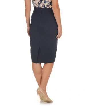 Jupe crayon bleu marine en matière recyclée | Jupes | Dika.com - 3 Jupe crayon bleu marine en matière recyclée | Jupes - 3