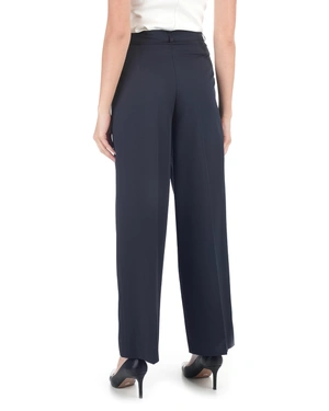 Pantaloni bleumarin cu croială largă, cu lyocell în compoziție | Pantaloni - 2