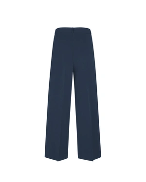Pantaloni bleumarin cu croială largă, cu lyocell în compoziție | Pantaloni - 4