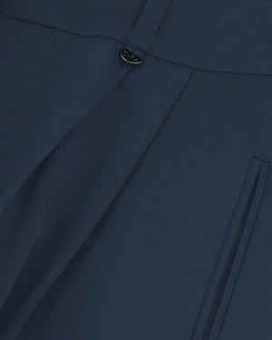 Pantaloni bleumarin cu croială largă, cu lyocell în compoziție | Pantaloni - 5